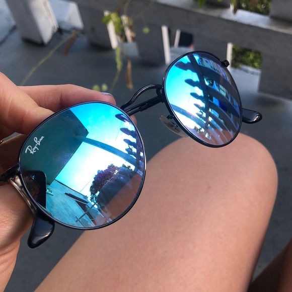 blue tinted ray bans